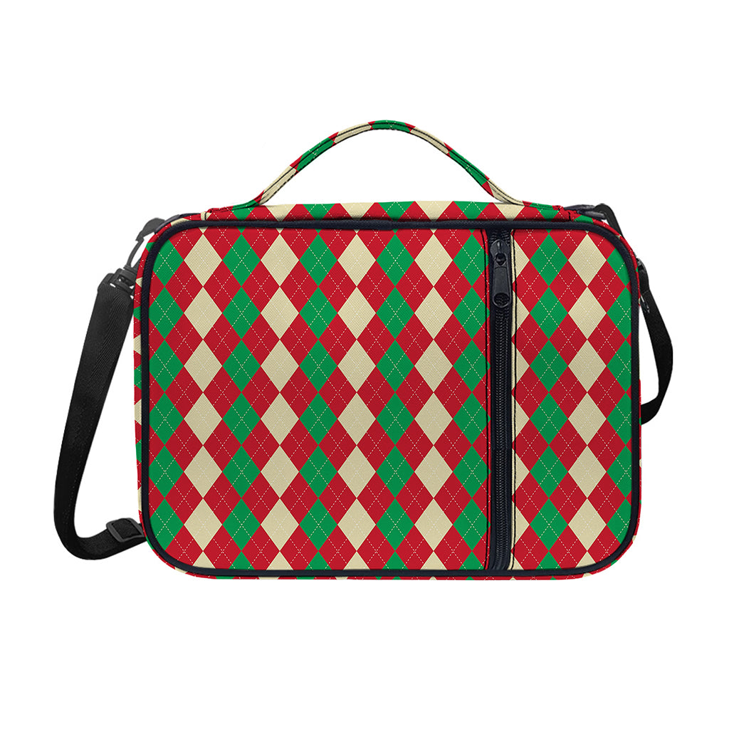 Christmas Themed Argyle Pattern Print Shoulder Strap Bible Bag