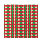 Christmas Themed Argyle Pattern Print Silk Bandana