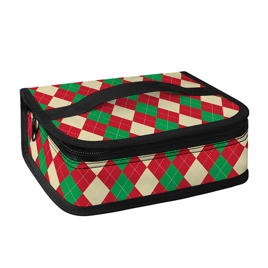 Christmas Themed Argyle Pattern Print Small Lunch Bag