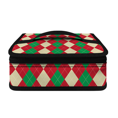 Christmas Themed Argyle Pattern Print Small Lunch Bag