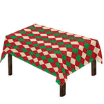 Christmas Themed Argyle Pattern Print Tablecloth