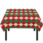 Christmas Themed Argyle Pattern Print Tablecloth