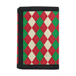 Christmas Themed Argyle Pattern Print Trifold Wallet