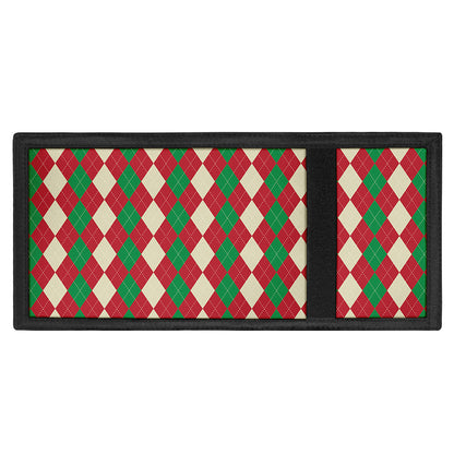 Christmas Themed Argyle Pattern Print Trifold Wallet
