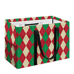 Christmas Themed Argyle Pattern Print Utility Tote Bag