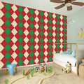 Christmas Themed Argyle Pattern Print Wall Sticker