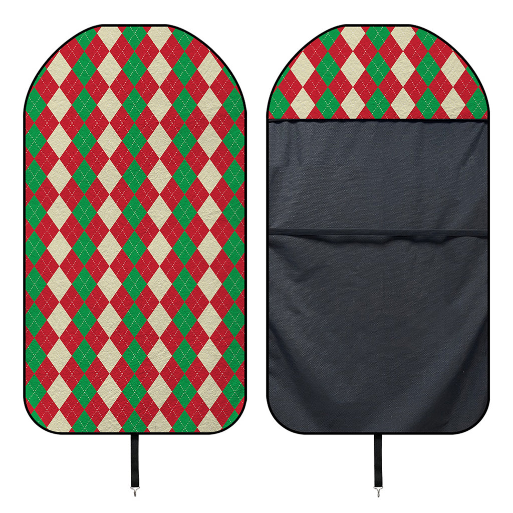 Christmas Themed Argyle Pattern Print Waterproof Car Seat Cover