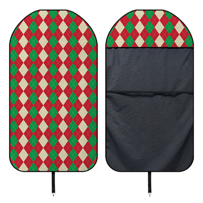 Christmas Themed Argyle Pattern Print Waterproof Car Seat Cover