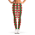 Christmas Themed Argyle Pattern Print Women's Leggings