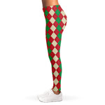 Christmas Themed Argyle Pattern Print Women's Leggings