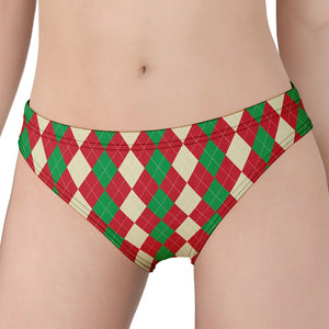 Christmas Themed Argyle Pattern Print Women's Panties