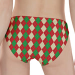 Christmas Themed Argyle Pattern Print Women's Panties