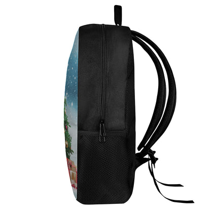 Christmas Tree And Snow Print 17 Inch Backpack