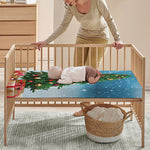 Christmas Tree And Snow Print Baby Crib Sheet