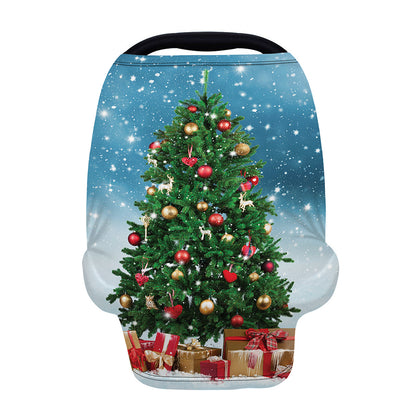 Christmas Tree And Snow Print Baby Seat Cover