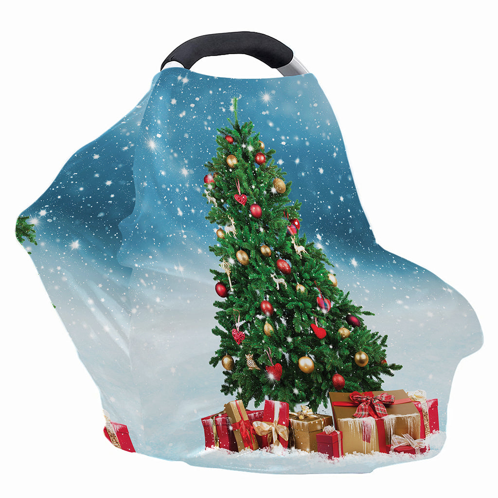 Christmas Tree And Snow Print Baby Seat Cover