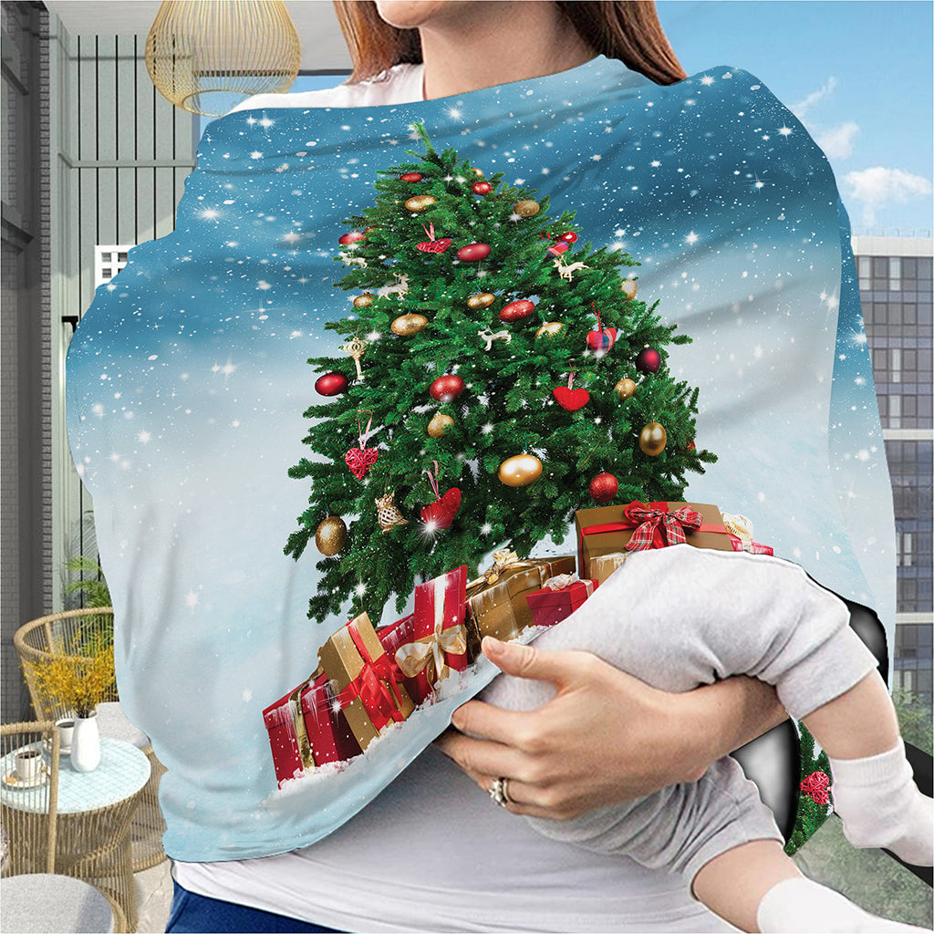 Christmas Tree And Snow Print Baby Seat Cover