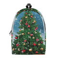 Christmas Tree And Snow Print School Backpack