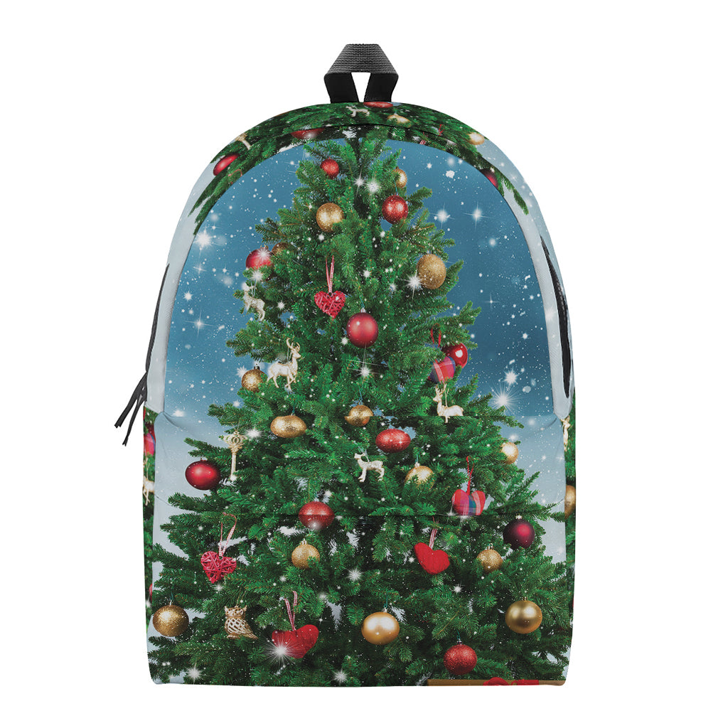 Christmas Tree And Snow Print Backpack