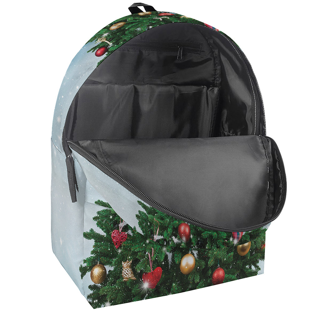 Christmas Tree And Snow Print Backpack