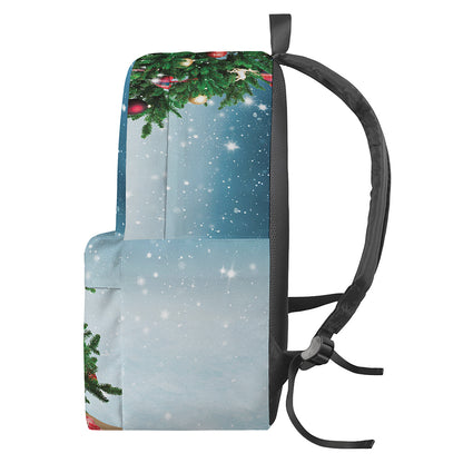 Christmas Tree And Snow Print Backpack