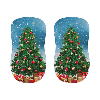 Christmas Tree And Snow Print Bar Stool Covers