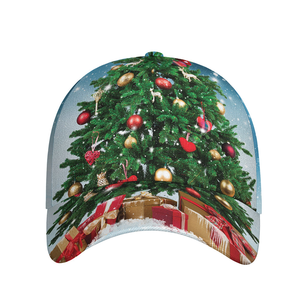 Christmas Tree And Snow Print Baseball Cap