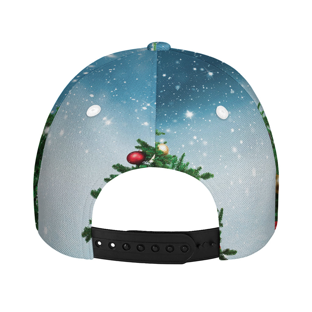 Christmas Tree And Snow Print Baseball Cap