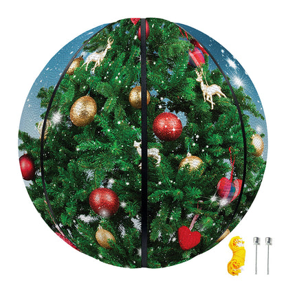 Christmas Tree And Snow Print Basketball