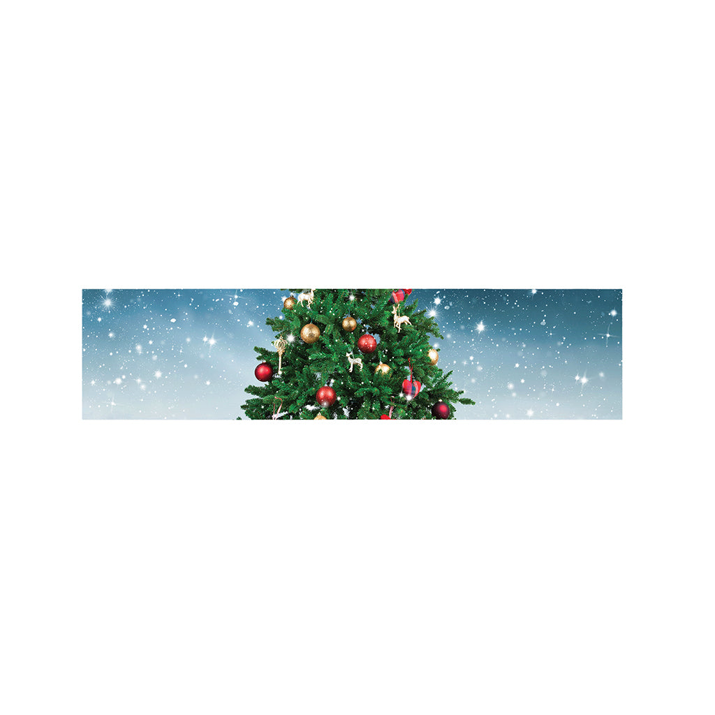 Christmas Tree And Snow Print Bed Runner