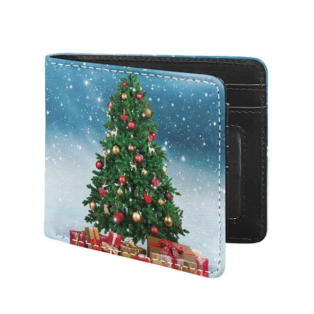 Christmas Tree And Snow Print Bifold Wallet