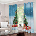 Christmas Tree And Snow Print Dimout Grommet Curtains