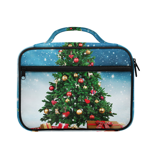 Christmas Tree And Snow Print Briefcase Bible Bag