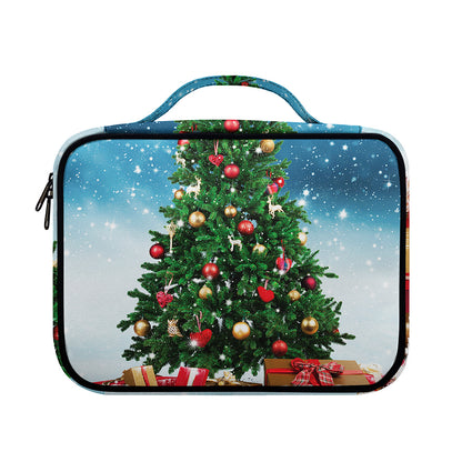 Christmas Tree And Snow Print Briefcase Bible Bag