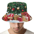 Christmas Tree And Snow Print Bucket Hat