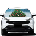 Christmas Tree And Snow Print Car Windshield Snow Cover