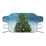 Christmas Tree And Snow Print Car Windshield Snow Cover