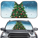 Christmas Tree And Snow Print Car Windshield Sun Shade