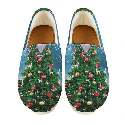 Christmas Tree And Snow Print Casual Shoes