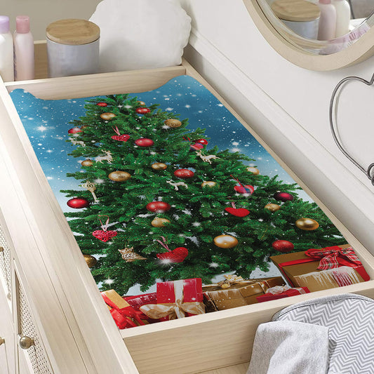 Christmas Tree And Snow Print Changing Pad Cover