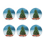 Christmas Tree And Snow Print Coaster Set