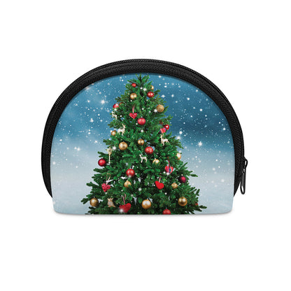 Christmas Tree And Snow Print Coin Purse