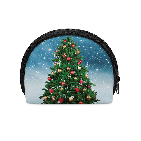 Christmas Tree And Snow Print Coin Purse