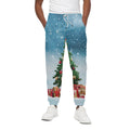 Christmas Tree And Snow Print Cotton Sweatpants