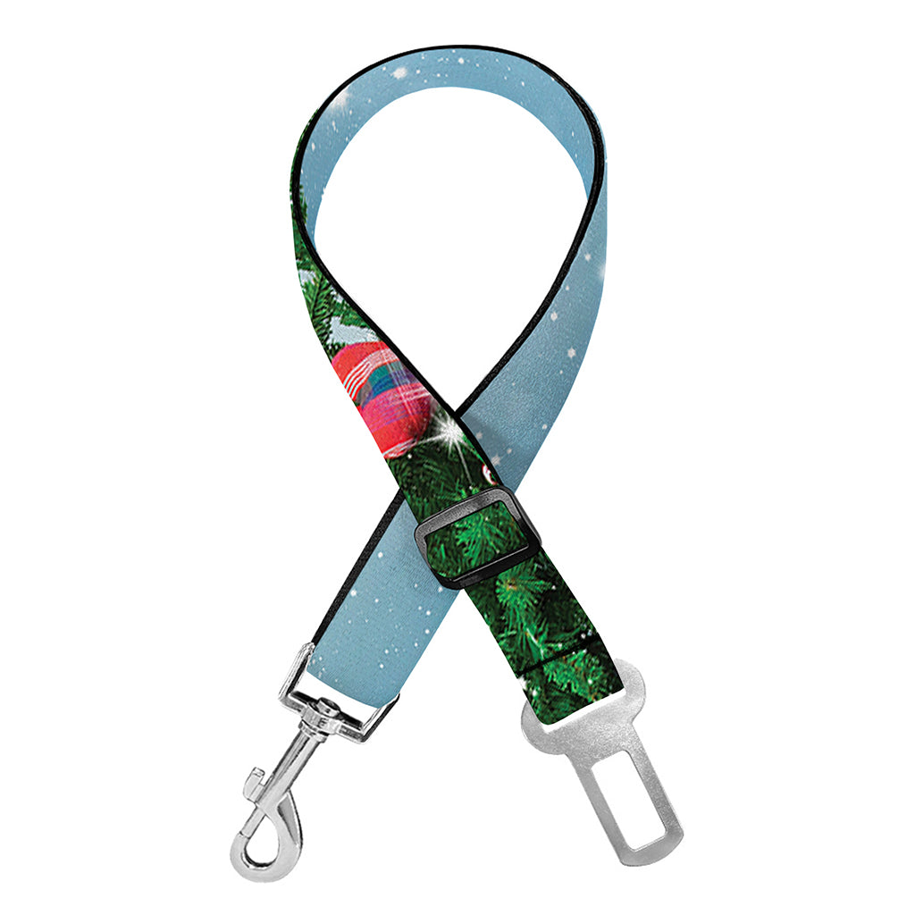 Christmas Tree And Snow Print Dog Seat Belt