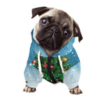 Christmas Tree And Snow Print Dog Zip Up Hoodie