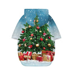 Christmas Tree And Snow Print Dog Zip Up Hoodie