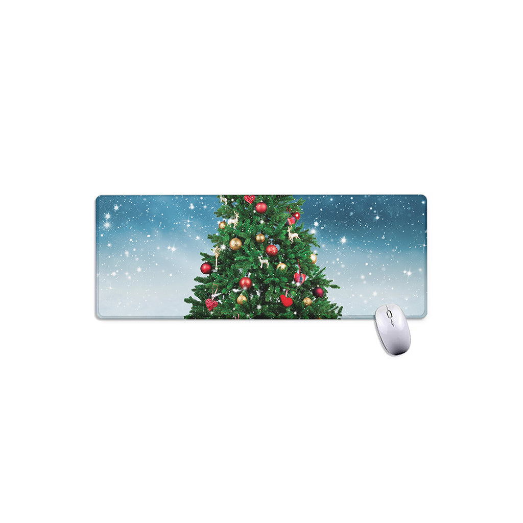 Christmas Tree And Snow Print Extended Mouse Pad