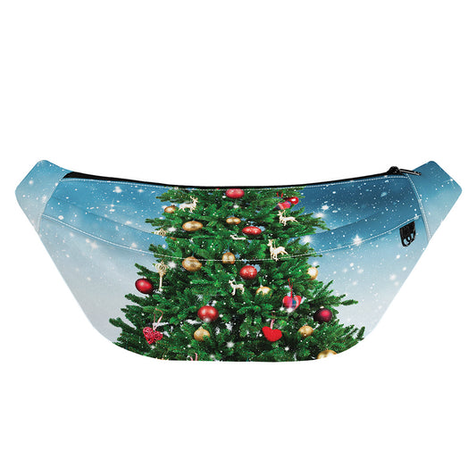 Christmas Tree And Snow Print Fanny Pack