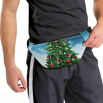 Christmas Tree And Snow Print Fanny Pack